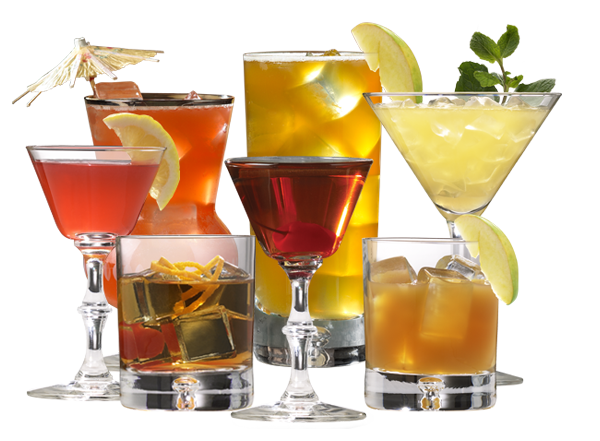cocktails grouped together
