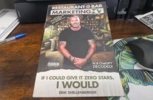 | restaurant seo, reputation management & website design | bar marketing basics paperback copy of erik shellenberger’s no nonsense restaurant and bar marketing book.