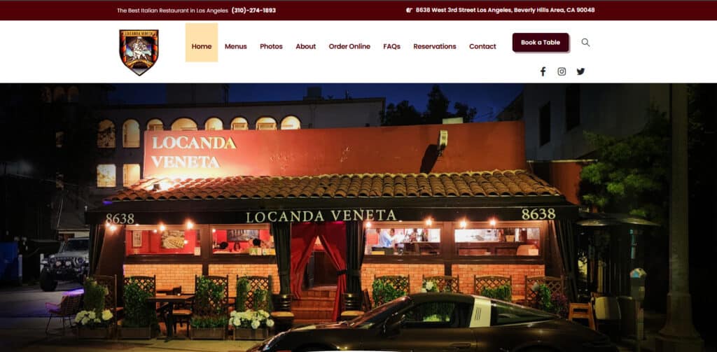 | bar marketing basics locanda veneta restaurant website design