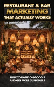 | restaurant seo, reputation management & website design | bar marketing basics restaurant and bar marketing kindle book cover- book 1