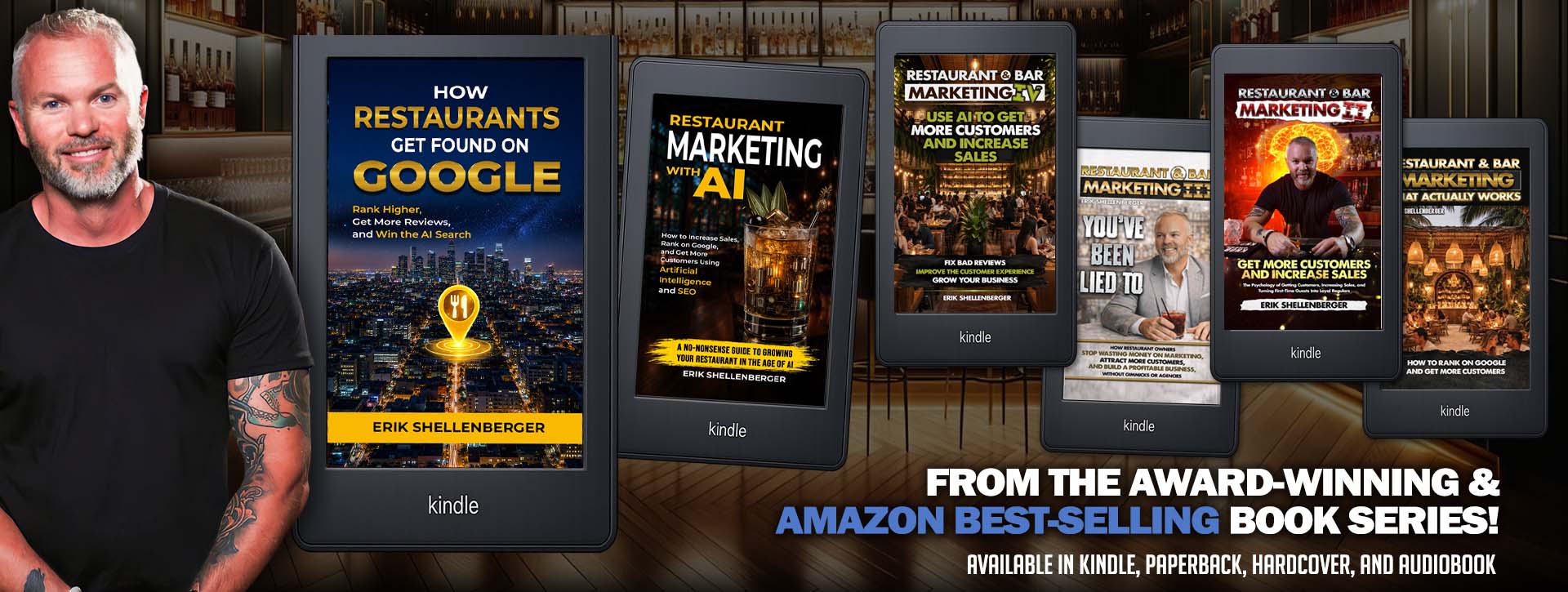 | restaurant seo, reputation management & website design | bar marketing basics all 6 restaurant marketing book covers by erik shellenberger